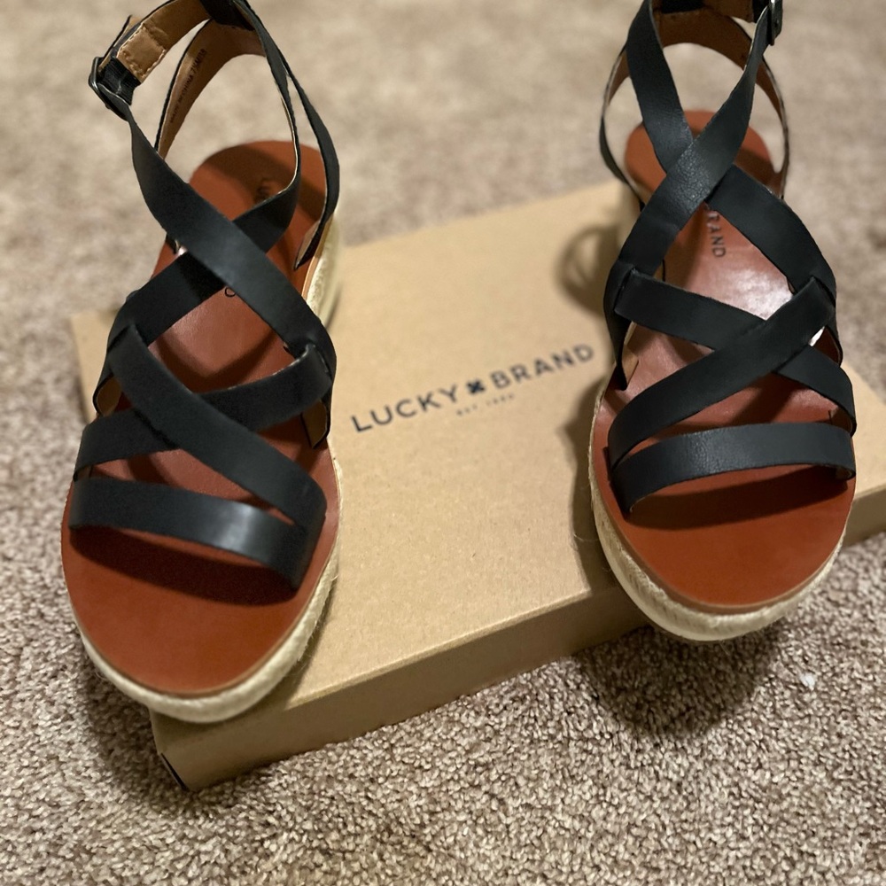 Lucky Brand Black Strappy Sandals
